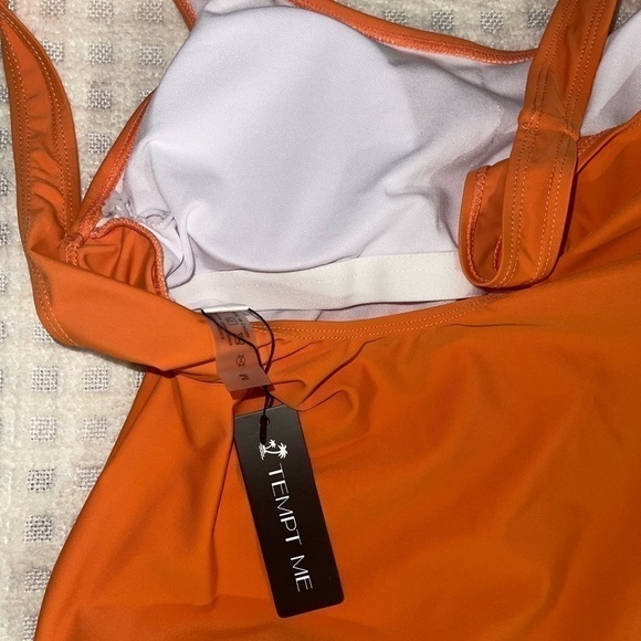 Tempt Me Orange Swimsuit, Size Medium, Nwt - Picture 3 of 7